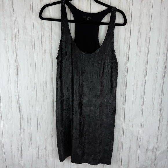 Theory Black Silk and Sequin Tank Dress - Picture 1 of 6